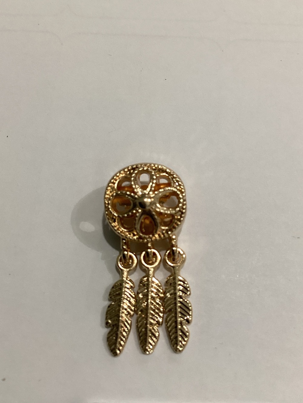 Gold Feather Charm for‎ Women